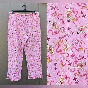 Radio city music hall New York City waffle knit, Rockettes pink layered pants